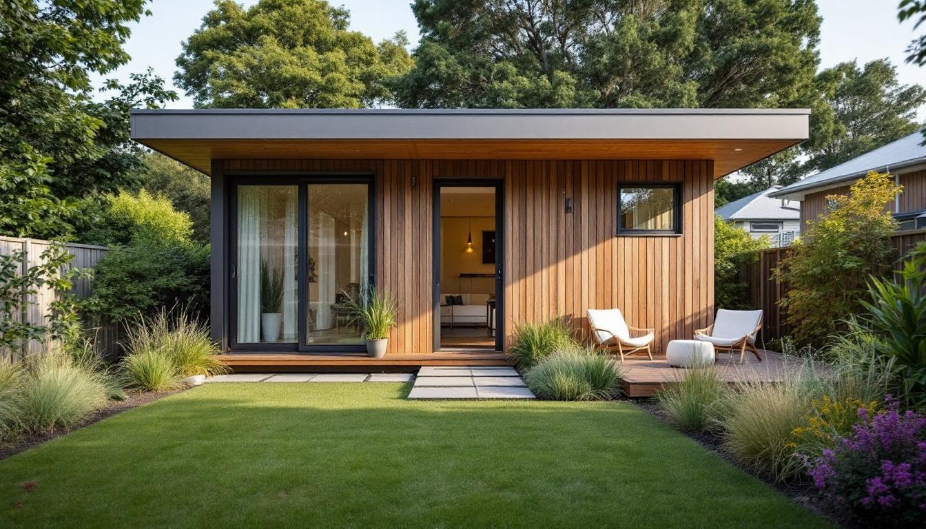 Modern sleepout minor dwelling in Auckland backyard — self-contained unit